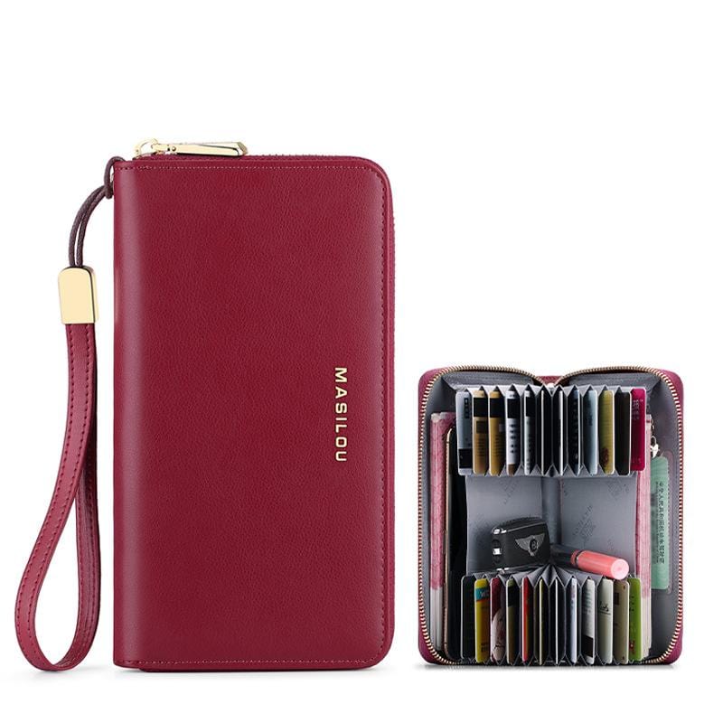 bags : Portemonnee Unisex Bruin (Voor Heren) - Rfid Lange in WIJNROOD (VOOR VROUWEN) van Pantino