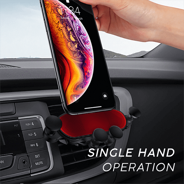 gadgets : Universele Auto-Grip Autotelefoonhouder - Zilver in Rood van Pantino