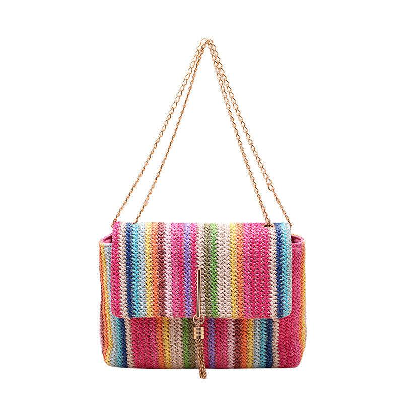 bags : Regenboog Schoudertas - Khaki in Gekleurd van Pantino