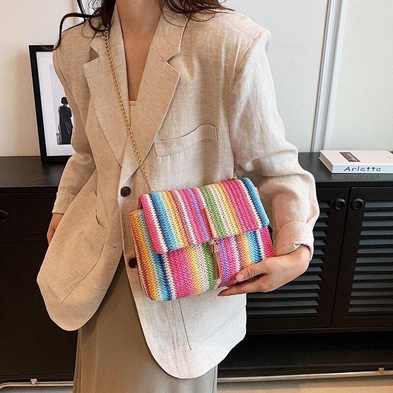 bags : Regenboog Schoudertas - Khaki in van Pantino