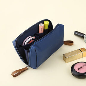 bags : Elegante Cosmetisch Tasje met Dubbele Rits - Groen in Blauw van Pantino
