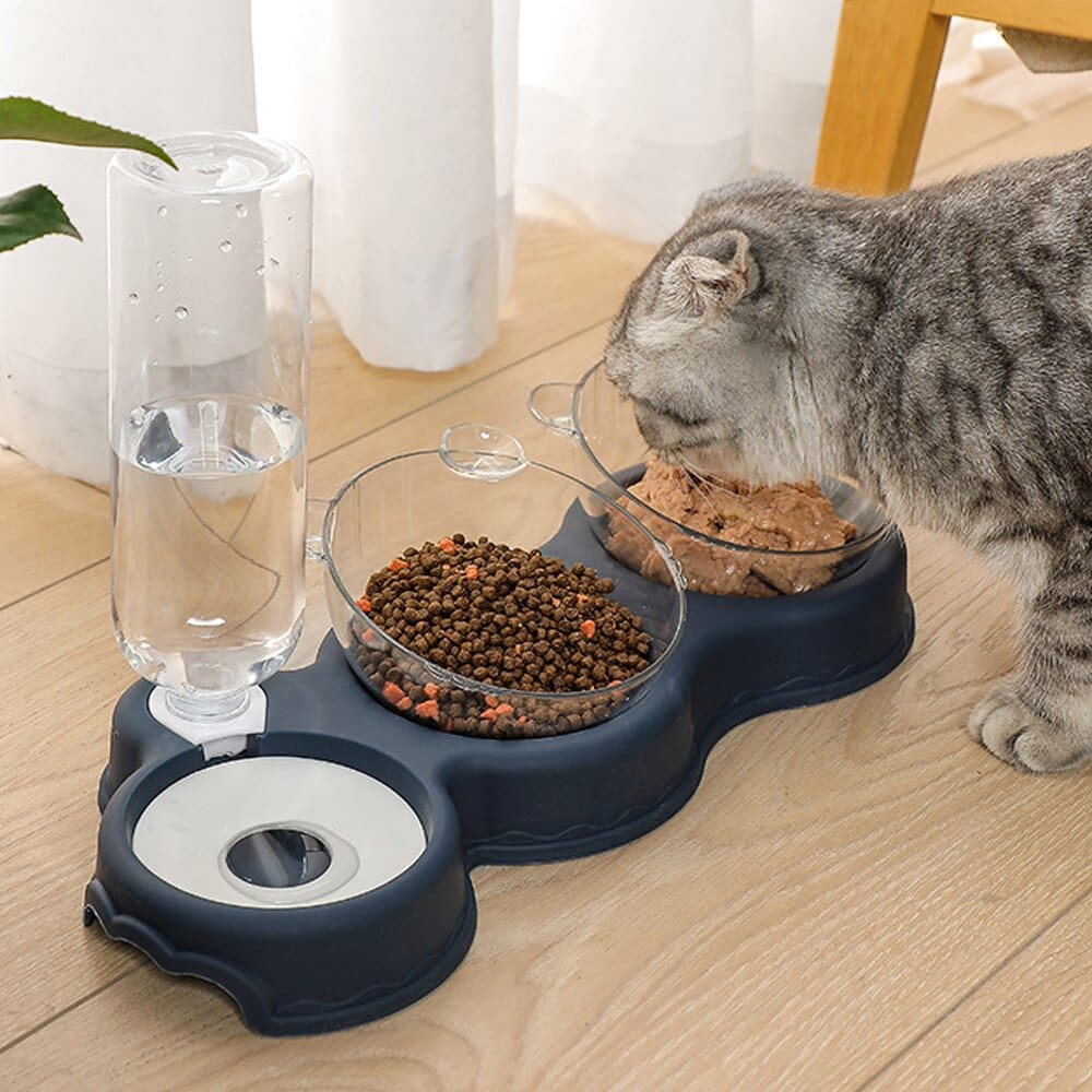 pets : 3-in-1 Karl Kattenvoerbak Praktische Jouw - Donkerblauw in van Pantino
