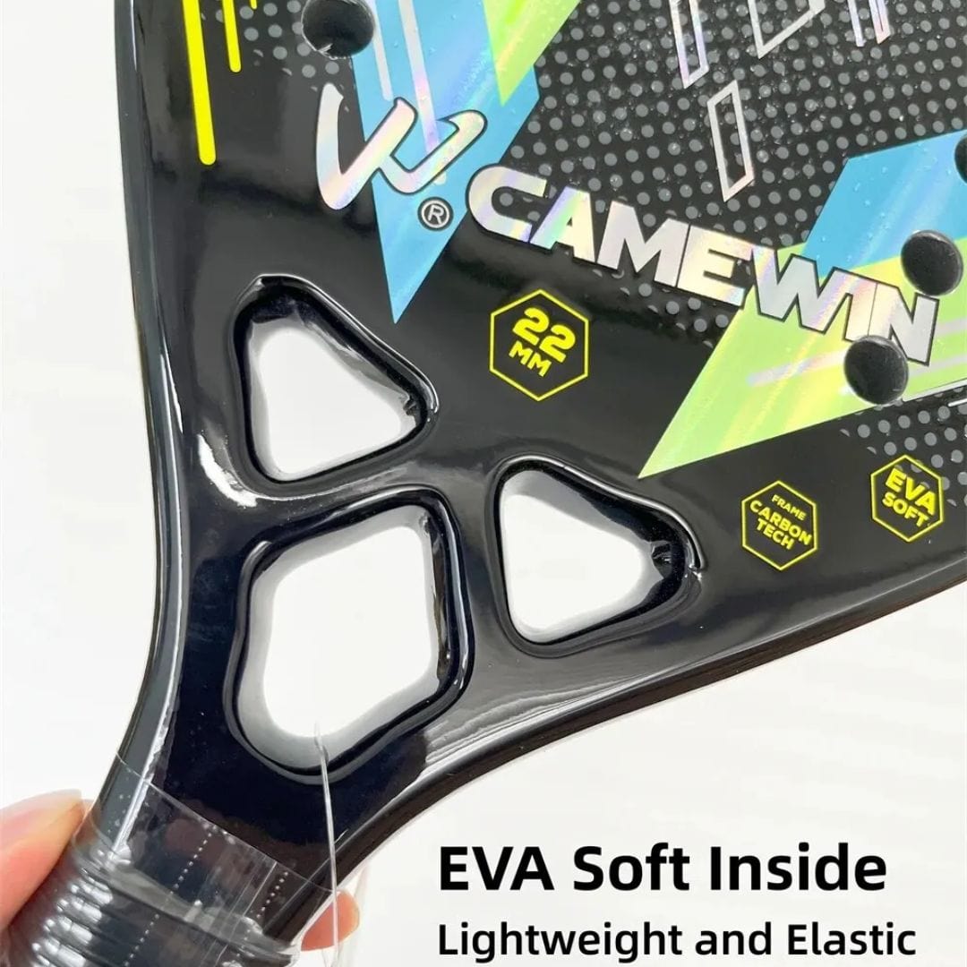 outdoor equipment : Padelracket 100% Carbon 320g - Ruw Oppervlak EVA-Schuim Kern - Roze Blauw voor Extra Grip in van Pantino