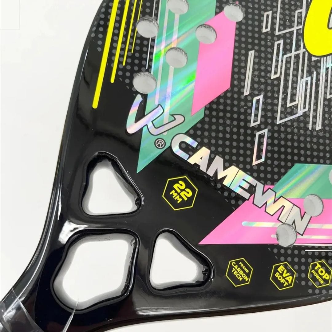 outdoor equipment : Padelracket 100% Carbon 320g - Ruw Oppervlak EVA-Schuim Kern - Roze Blauw voor Extra Grip in van Pantino