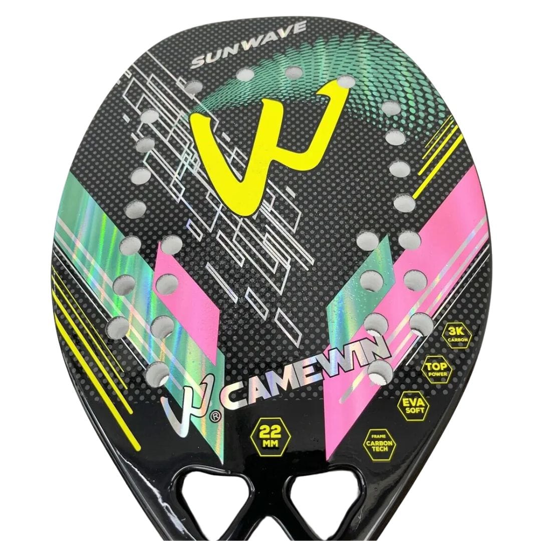 outdoor equipment : Padelracket 100% Carbon 320g - Ruw Oppervlak EVA-Schuim Kern - Roze Blauw voor Extra Grip in van Pantino