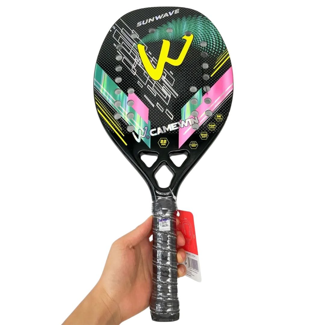 outdoor equipment : Padelracket 100% Carbon 320g - Ruw Oppervlak EVA-Schuim Kern - Roze Blauw voor Extra Grip in van Pantino
