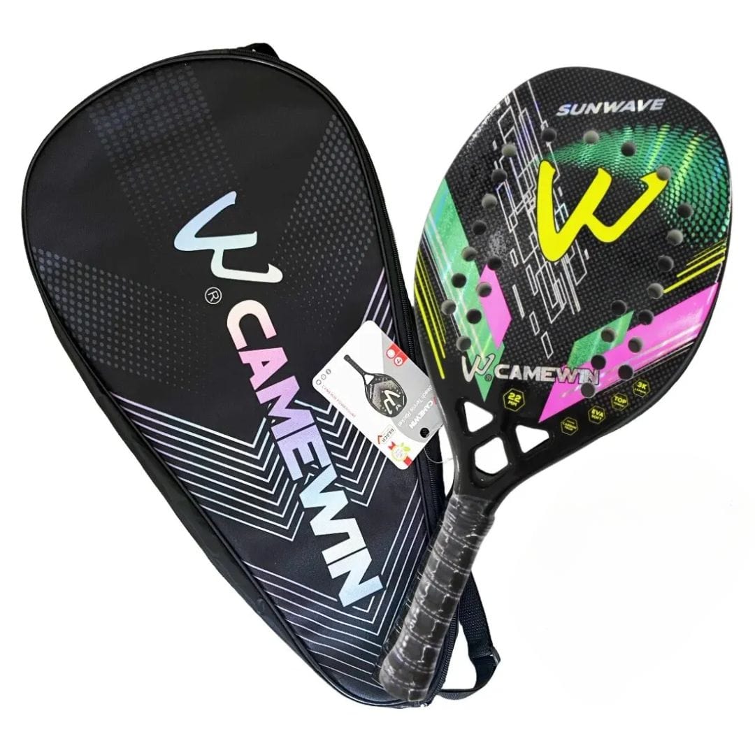 outdoor equipment : Padelracket 100% Carbon 320g - Ruw Oppervlak EVA-Schuim Kern - Roze Blauw voor Extra Grip in Roze van Pantino
