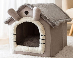 pets : Fluffy Dierenhuisje - Een Cosy & Warme Slaapplek voor Jouw Huisdier - Bruin met Sterren in van Pantino