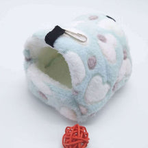 pets : Harry Hamster Huis - Extra Zacht Hamster Huis & Hangmat - Paars met Hartjes in Blauw met hartjes van Pantino