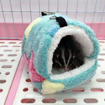 pets : Harry Hamster Huis - Extra Zacht Hamster Huis & Hangmat - Paars met Hartjes in Blauw met sterren van Pantino