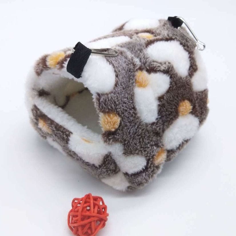 pets : Harry Hamster Huis - Extra Zacht Hamster Huis & Hangmat - Paars met Hartjes in Bruin met hartjes van Pantino