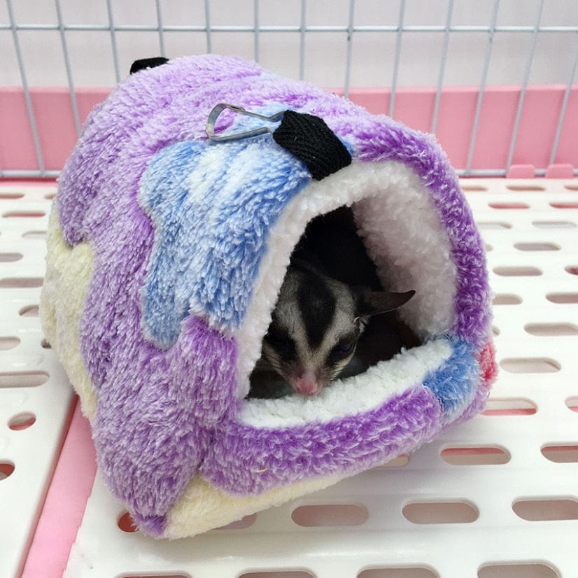 pets : Harry Hamster Huis - Extra Zacht Hamster Huis & Hangmat - Paars met Hartjes in Paars met sterren van Pantino