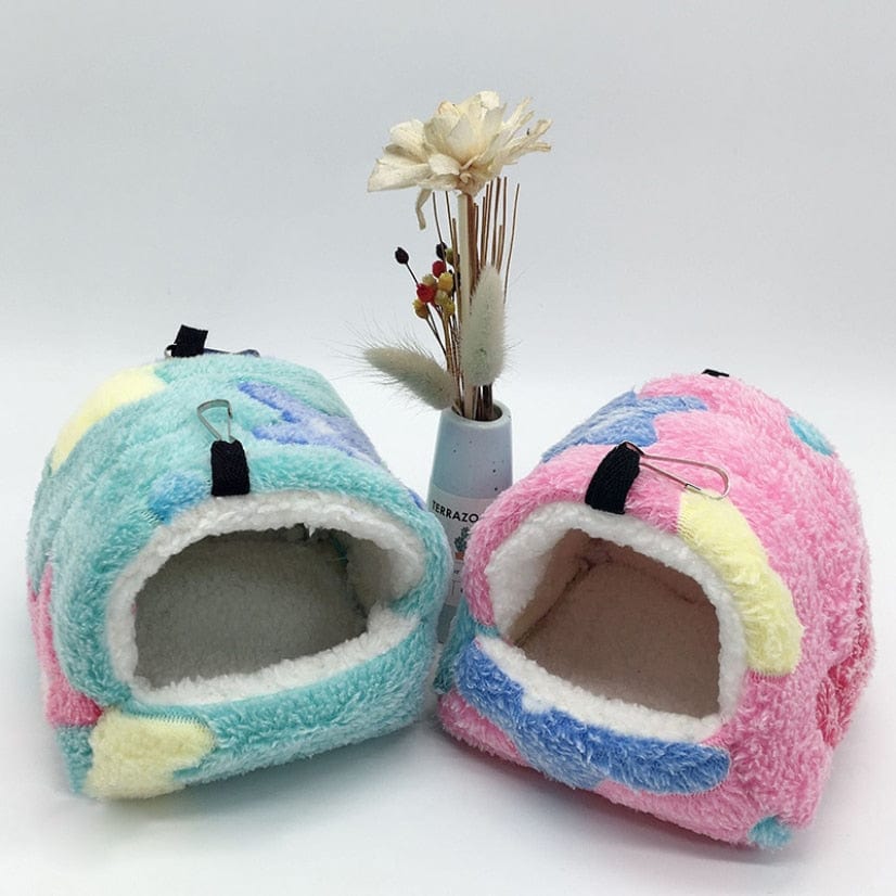 pets : Harry Hamster Huis - Extra Zacht Hamster Huis & Hangmat - Paars met Hartjes in van Pantino