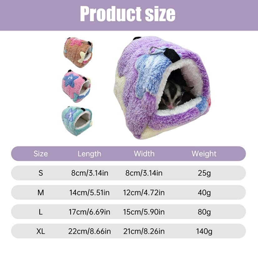 pets : Harry Hamster Huis - Extra Zacht Hamster Huis & Hangmat - Paars met Hartjes in van Pantino