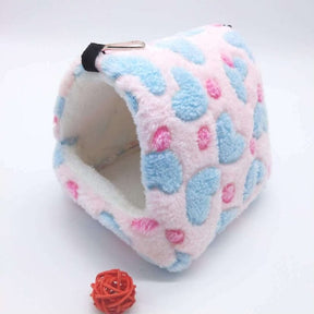 pets : Harry Hamster Huis - Extra Zacht Hamster Huis & Hangmat - Paars met Hartjes in Roze met hartjes van Pantino