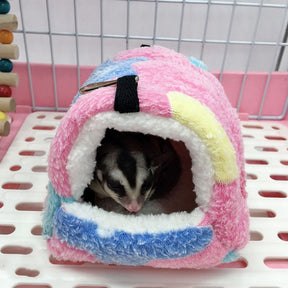pets : Harry Hamster Huis - Extra Zacht Hamster Huis & Hangmat - Paars met Hartjes in Roze met sterren van Pantino