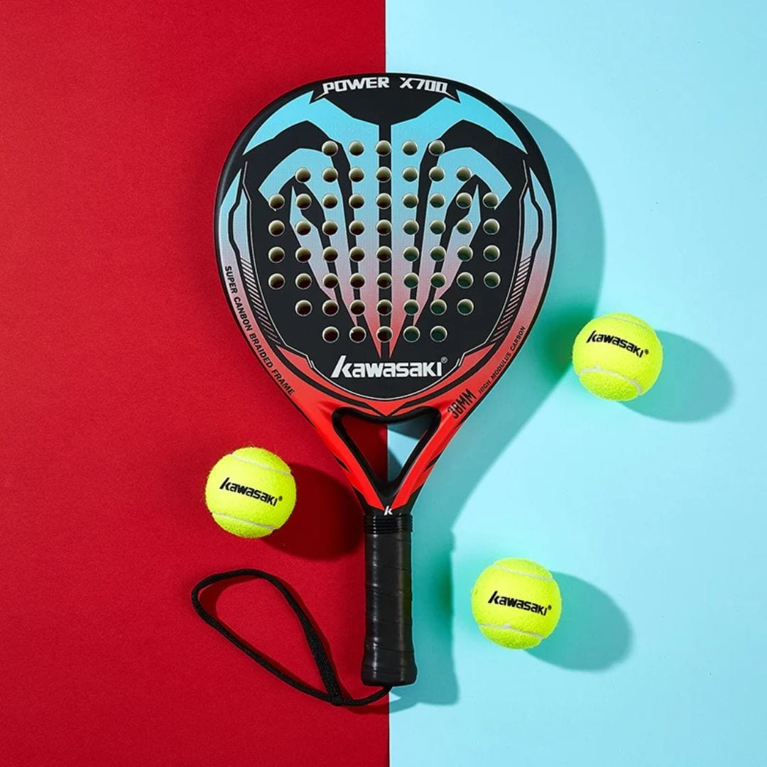 outdoor equipment : Padelracket Kawasaki 3K Carbon 365g - EVA-Schuim inclusief Hoes 4 Varianten in van Pantino