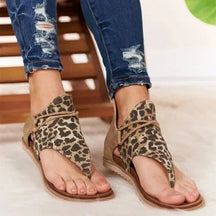 Sandals : Orthopedische Sandalen Dames - Sandalen - Beige Luipaard in Bruine Luipaard van Pantino