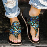 Sandales rétro à imprimé floral pour femmes - Sandales stylées avec un design floral vintage - Vert