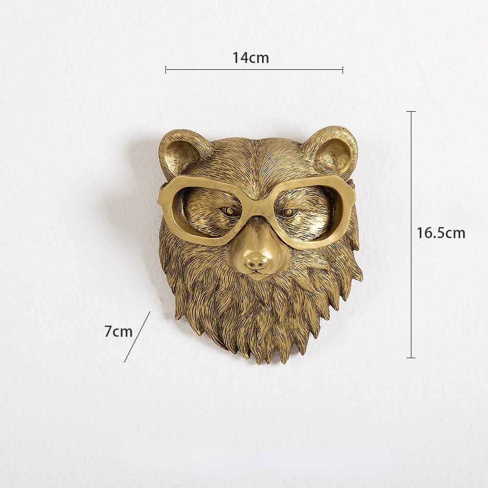 home & garden : Wanddecoratie Hertenkop 'Frankie' - Realistisch Kunsthars Wandornament in Beer van Pantino
