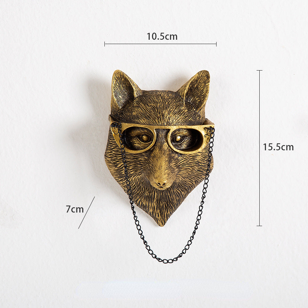 home & garden : Wanddecoratie Hertenkop 'Frankie' - Realistisch Kunsthars Wandornament in Wolf van Pantino