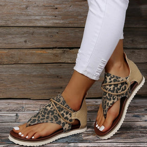 Sandals : Dames Sandalen - Ergonomische Orthopedische Schoenen voor Maximale Comfort in Luipaard van Pantino