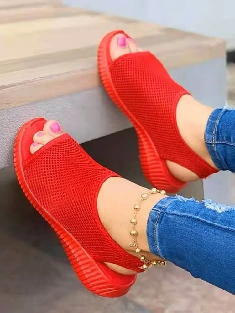 Sandals : Sandalen Dames Blauw - Stijlvolle Scandinavische - Perfect voor die van Minimalistische Mode Houden in Rood van Pantino