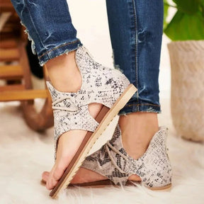 Sandals : Orthopedische Sandalen Dames - Sandalen - Beige Luipaard in Slang van Pantino
