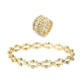 Bracelet : Armband Zilver - Elegante Ring (1 + 1) 2-In-1 in Goud en Diamanten van Pantino