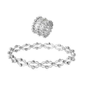 Bracelet : Armband Zilver - Elegante Ring (1 + 1) 2-In-1 in Zilver van Pantino