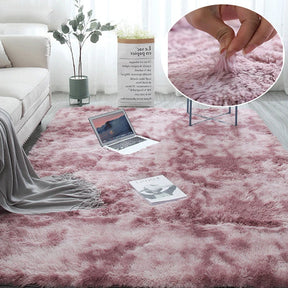 home & garden : Pluizig Vloerkleed Grijs - Zachte Woonkamer Slaapkamer Tapijt - Polyester in Roze tie-dye 160x230 cm van Pantino