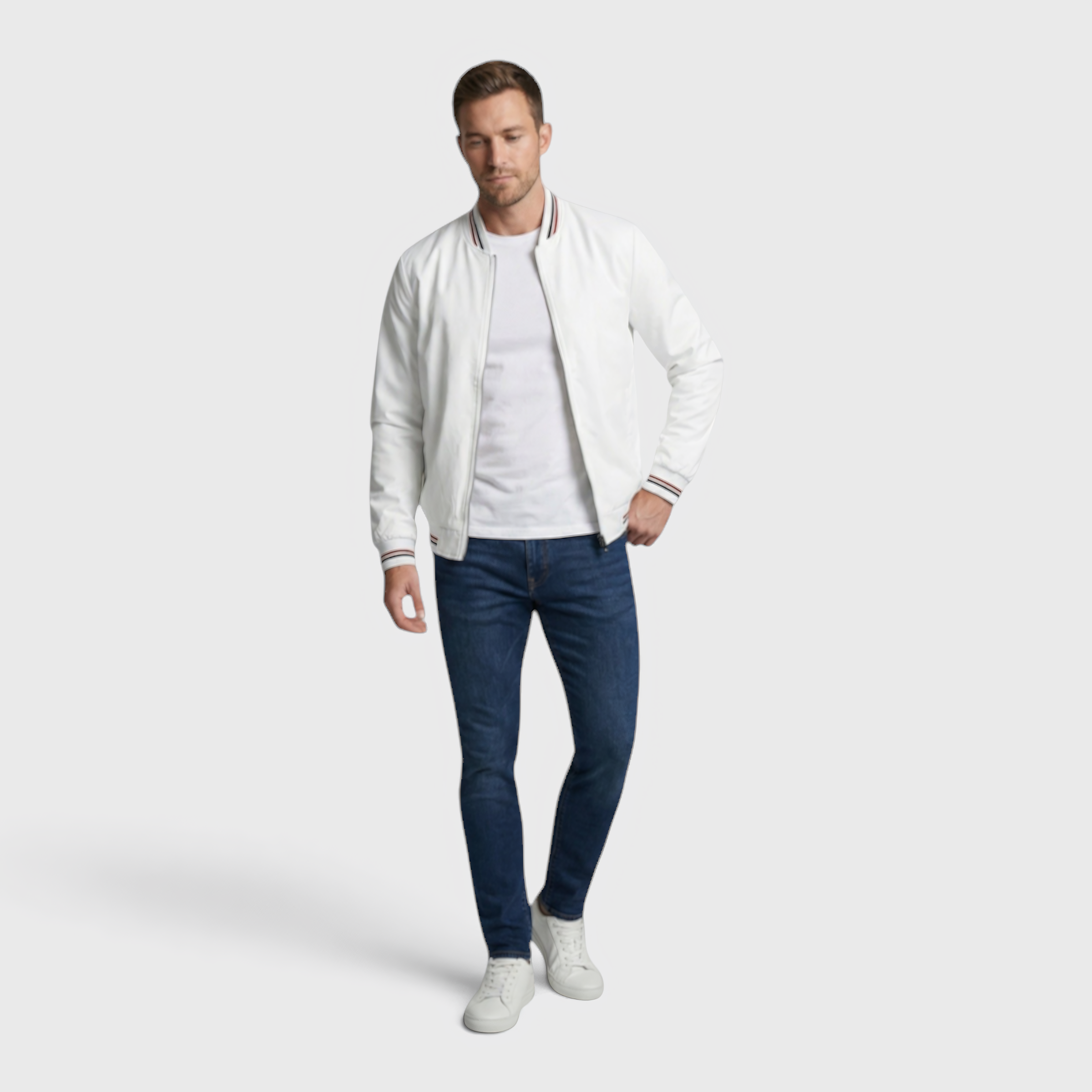 AS - Mens - Bomber Jacket : Heren Bomberjack - Casual, Waterafstotend met Opstaande Kraag in van Loranza