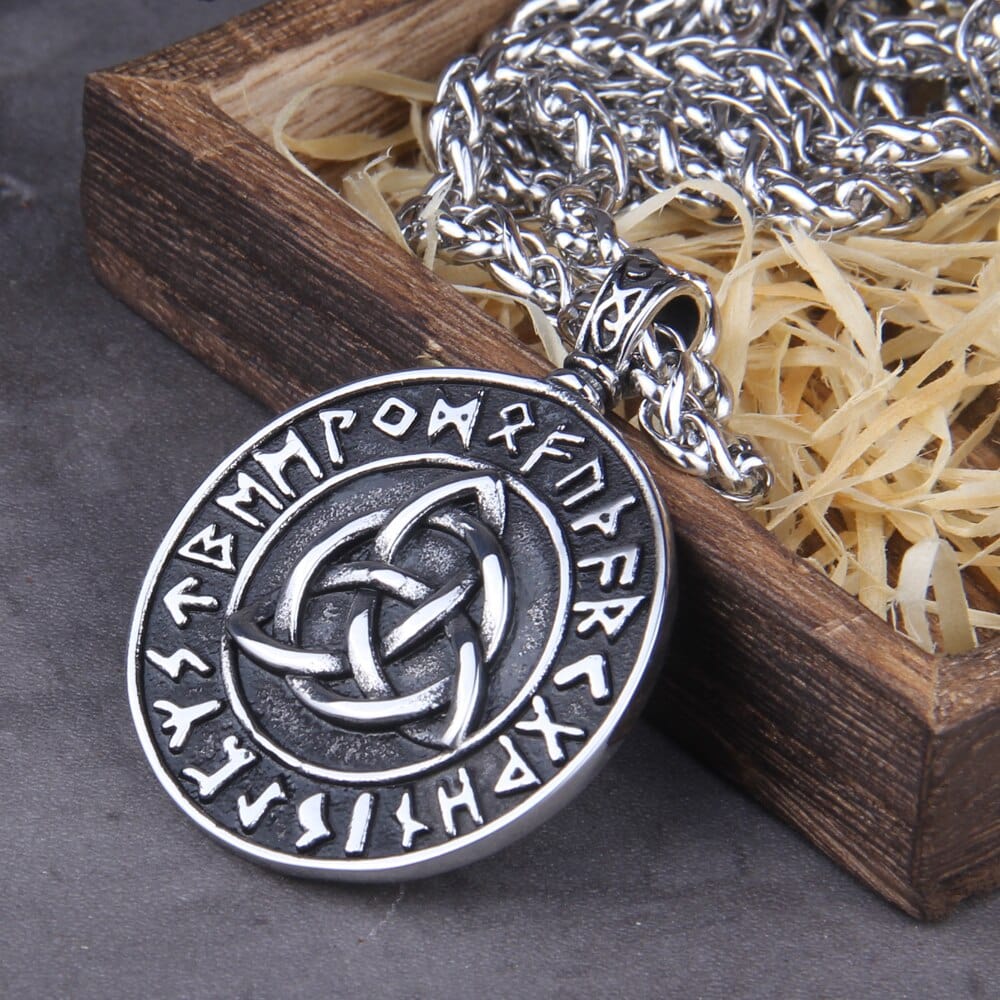 Necklace : Viking Icelandic Vegvisir - Roestvrijstalen in van Pantino