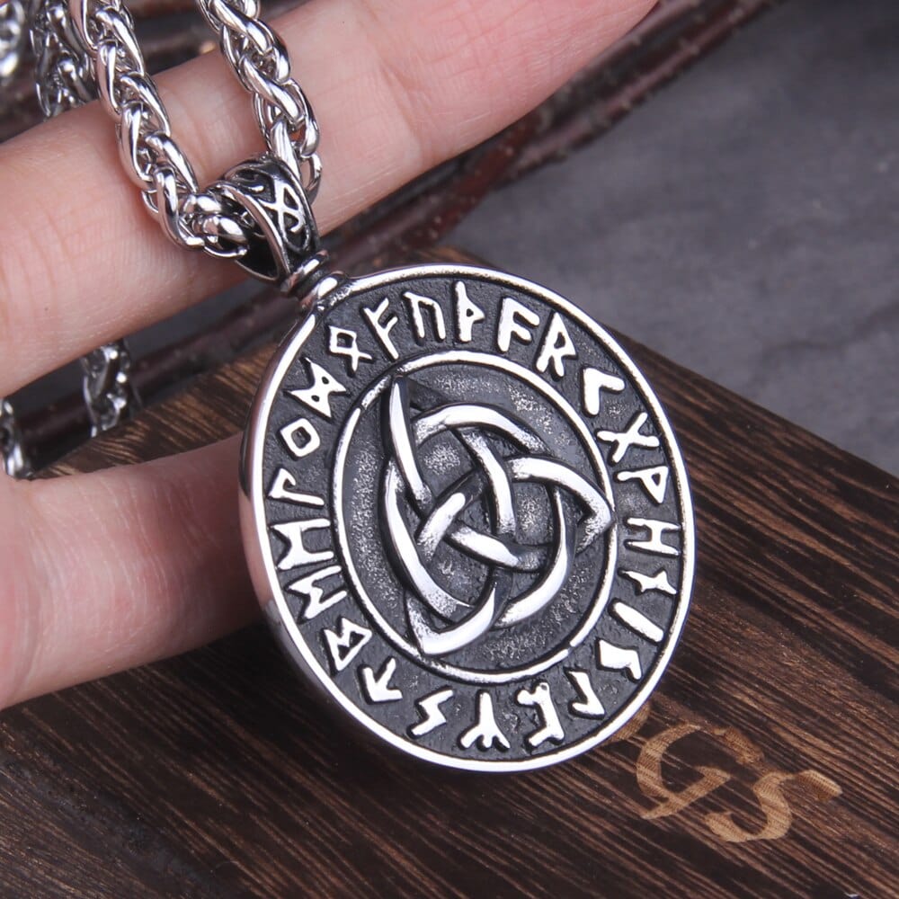 Necklace : Viking Icelandic Vegvisir - Roestvrijstalen in van Pantino