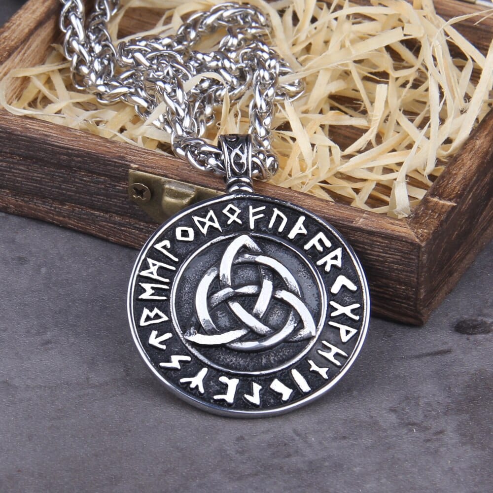 Necklace : Viking Icelandic Vegvisir - Roestvrijstalen in van Pantino