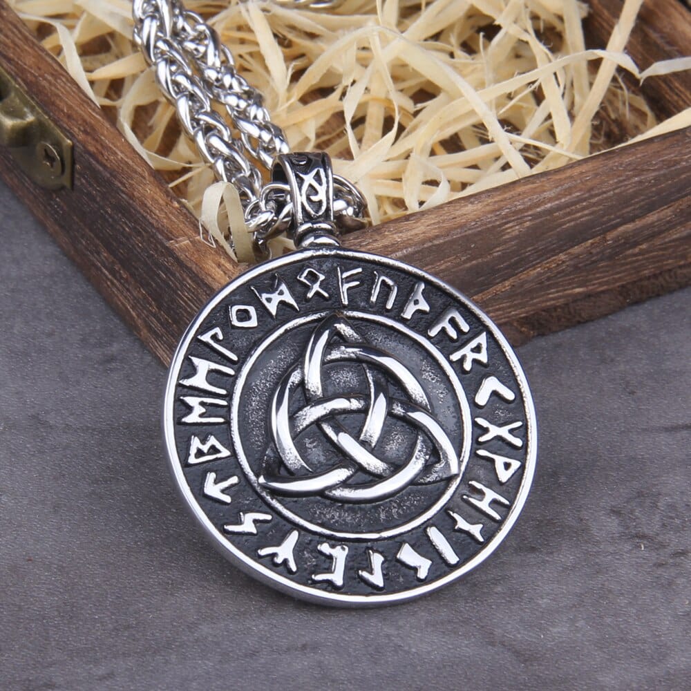 Necklace : Viking Icelandic Vegvisir - Roestvrijstalen in van Pantino