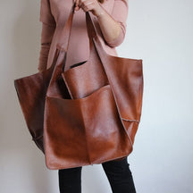 bags : Vintage Bag - Toegankelijke en Toch Elegante Tas - Geel in Bruin van Pantino