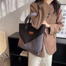 bags : Vintage Draagtas met Kleurblokken Dames - Khaki in Zwart van Pantino