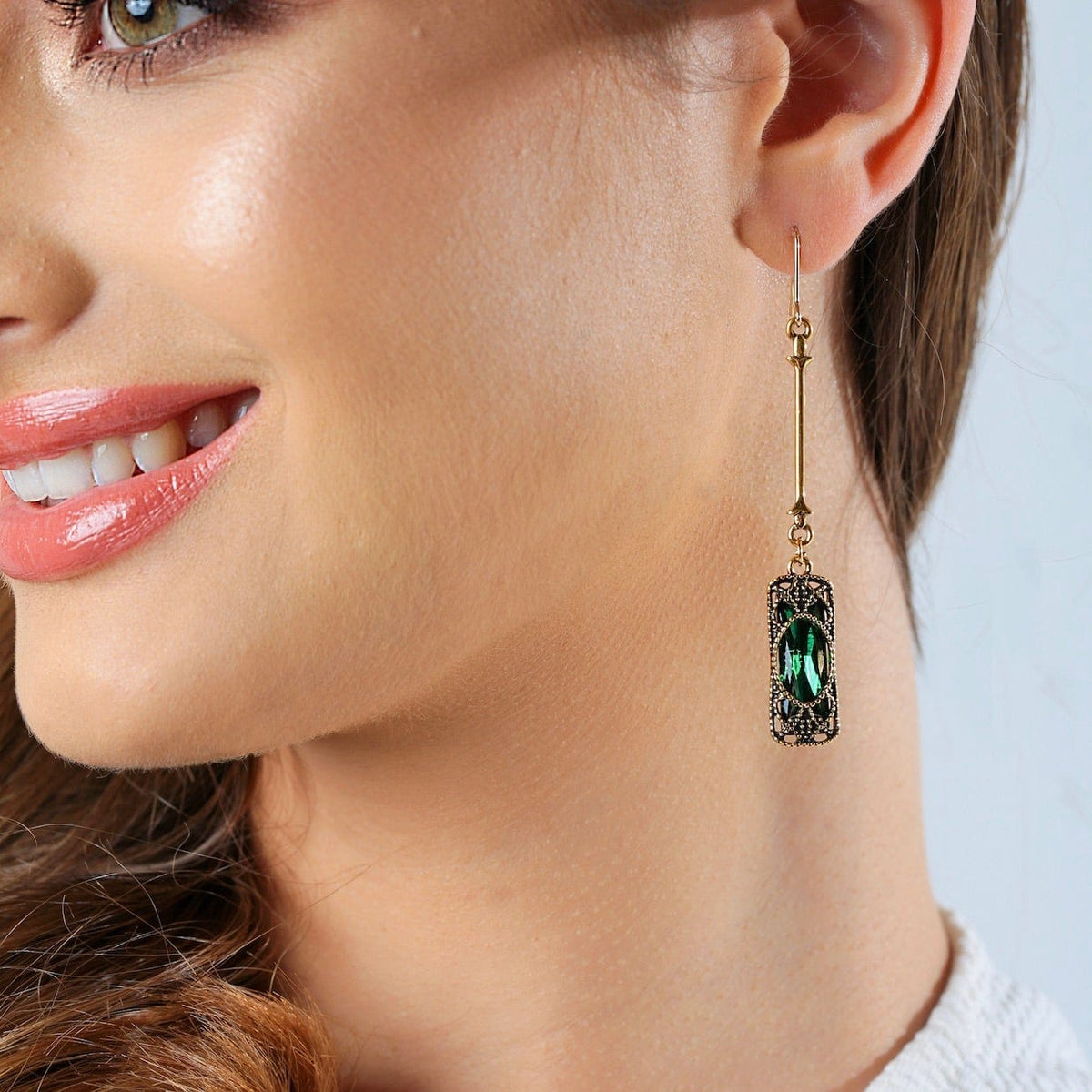 Earrings : Vintage Emerald Earrings - Unieke Bergkristallen in van Pantino