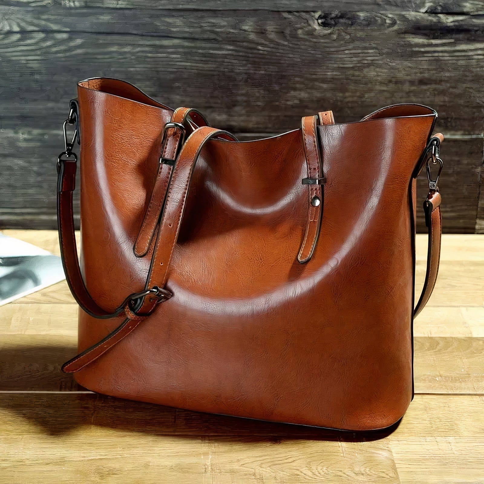 bags : Schoudertas Dames Bruin - Vintage Lederen - Nelly in Bruin van Pantino