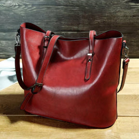 bags : Schoudertas Dames Bruin - Vintage Lederen - Nelly in van Pantino