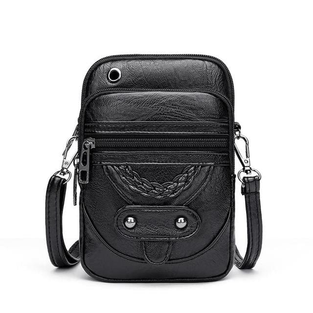 bags : Schoudertas Dames Bruin - Vintage Leren - Jaida in Zwart van Pantino