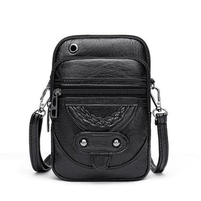 bags : Schoudertas Dames Bruin - Vintage Leren - Jaida in Zwart van Pantino