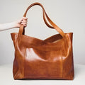 Borsa a tracolla donna marrone - pelle vintage - Janna
