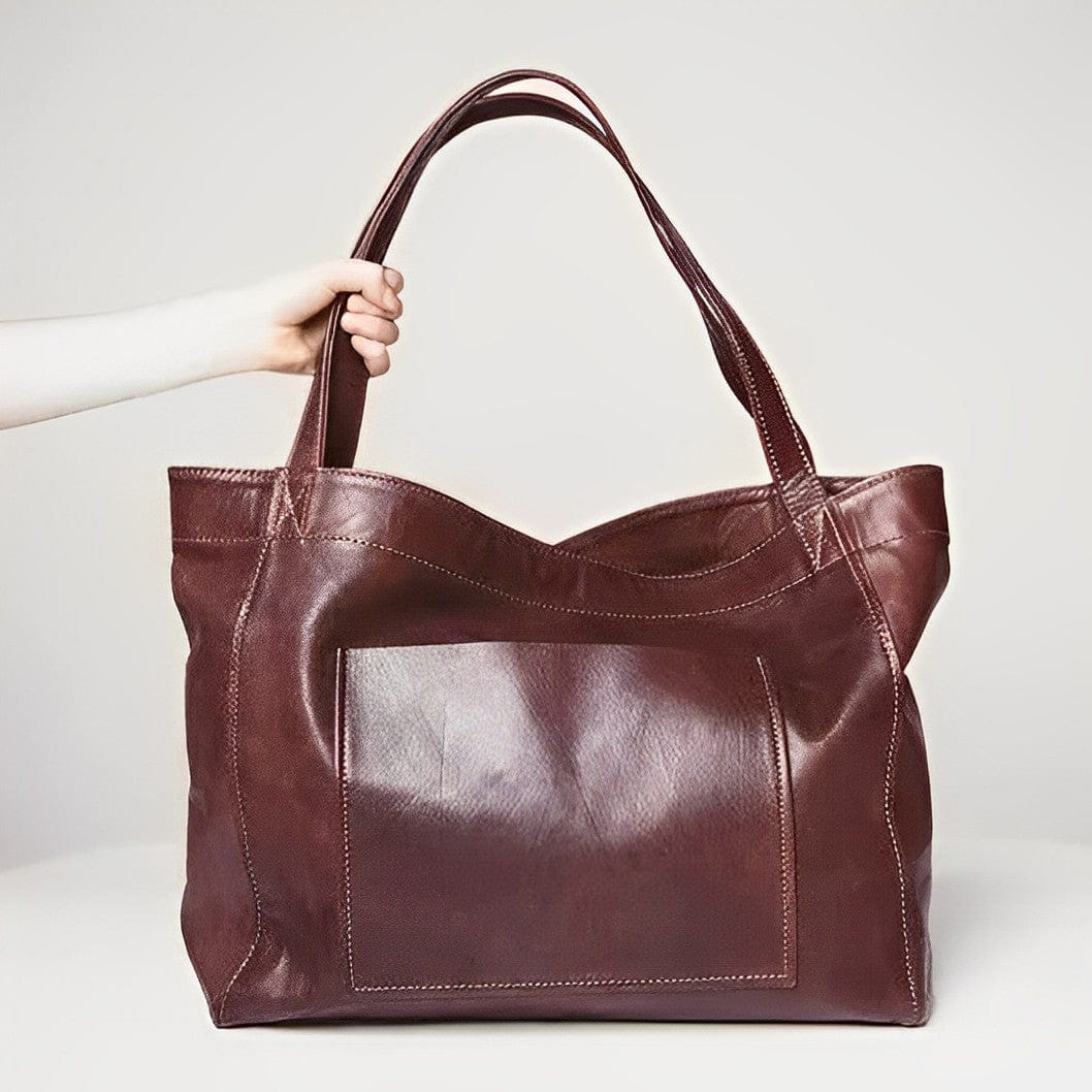 bags : Schoudertas Dames Bruin - Vintage Leren - Janna in Wijn van Pantino