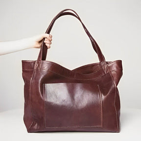 bags : Schoudertas Dames Bruin - Vintage Leren - Janna in Wijn van Pantino