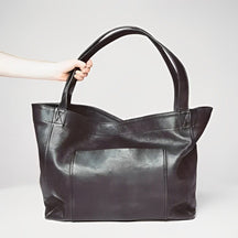 bags : Schoudertas Dames Bruin - Vintage Leren - Janna in Zwart van Pantino