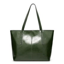 bags : Tote Bag Bruin - Vintage Oil Wax Leather in Groen 45x12.5x30 CM van Pantino