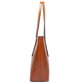 bags : Tote Bag Bruin - Vintage Oil Wax Leather in van Pantino