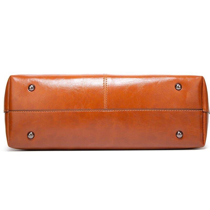 bags : Tote Bag Bruin - Vintage Oil Wax Leather in van Pantino